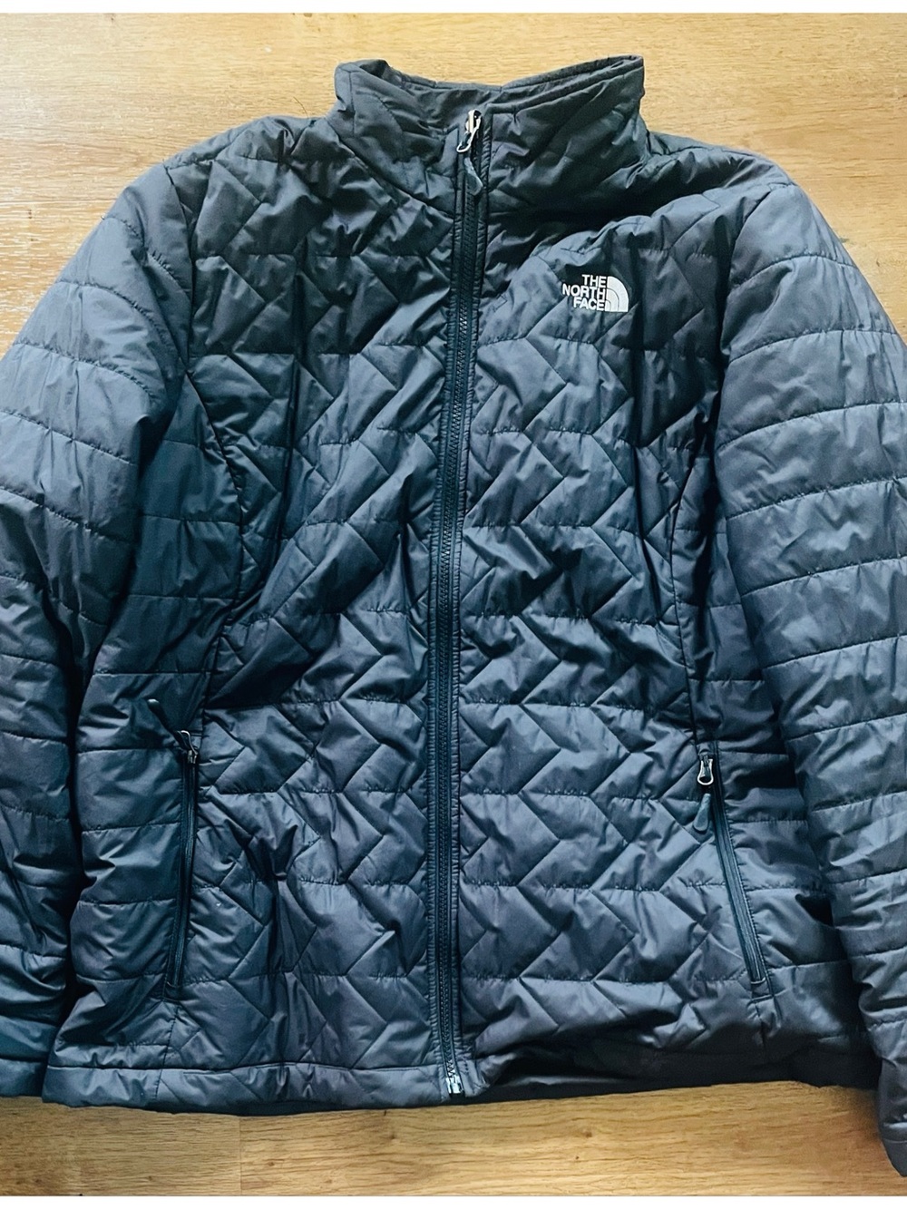 The North Face Womens Black Diamond Quilted Full Zip Insulated Jacket Size XXL